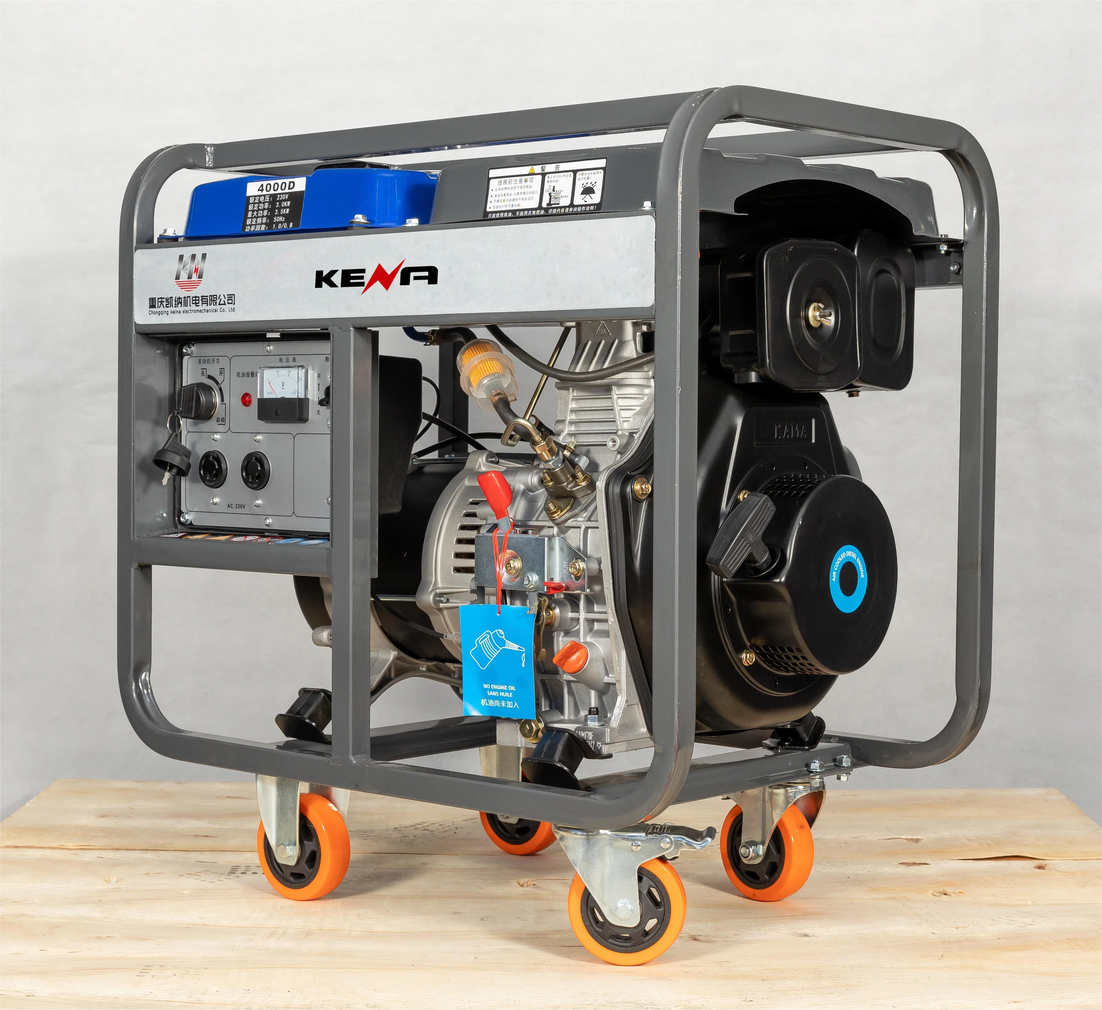 YYHC-3kw 5kw 8kw 10kw  Generator with Wheels 220V 380V Single/Three phase Power Electric Generator For Industrial use