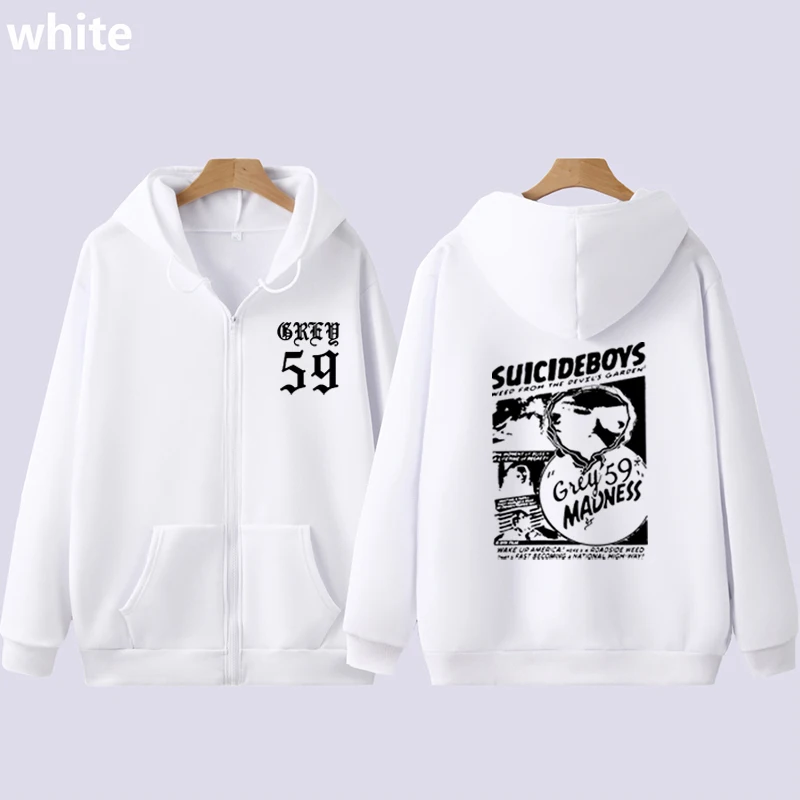 2022 Rapper Hip Hop Classic Sweatshirt Suicideboys Gray Day Trip Suicideboys Gift for Fan Album Music Zip Sweatshirt