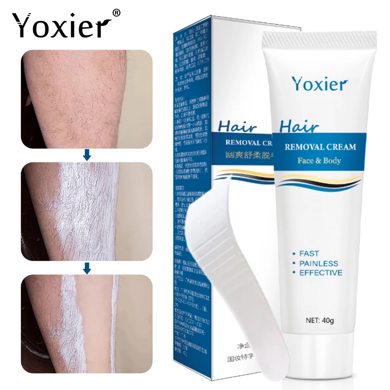 

Yoxier Hair Removal Cream Face Beard Whole Body Painless Mild Non-Irritating Moisturizing Repairing Smooth Private Skin Care 40g