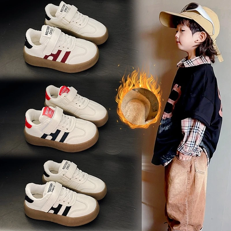 

Children's Baby Padded Sneakers 1-18 Years Old Red Thickened Boys Girls Cotton Shoes Blue Soft Bottom Non-slip Kids Cotton Shoes