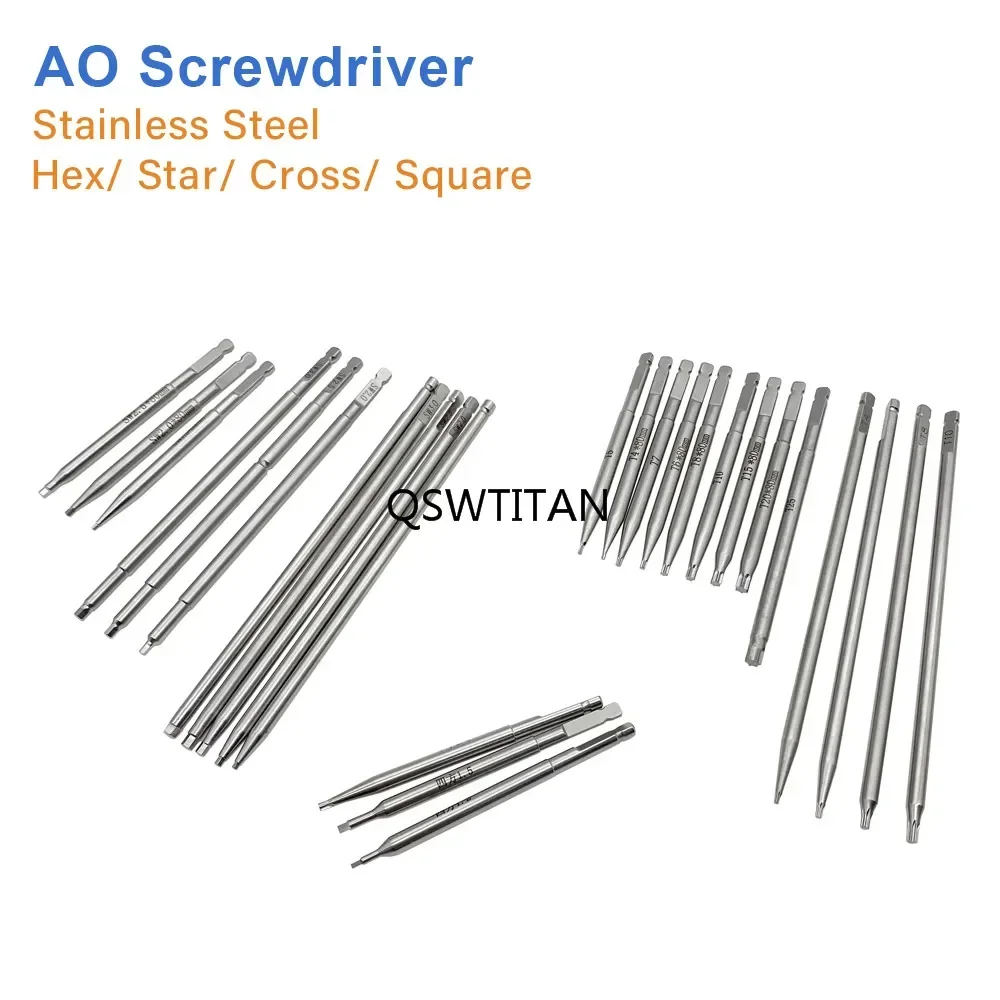 Screw Driver Stainless Steel AO Quick Coupling Screwdriver Star Cross Square AO Screwdriver Orthopedics Instruments