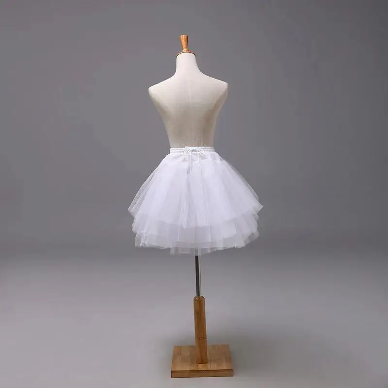 White Mini 3 Layers Wedding Flower Girl Petticoat Underskirt Crinoline Slips