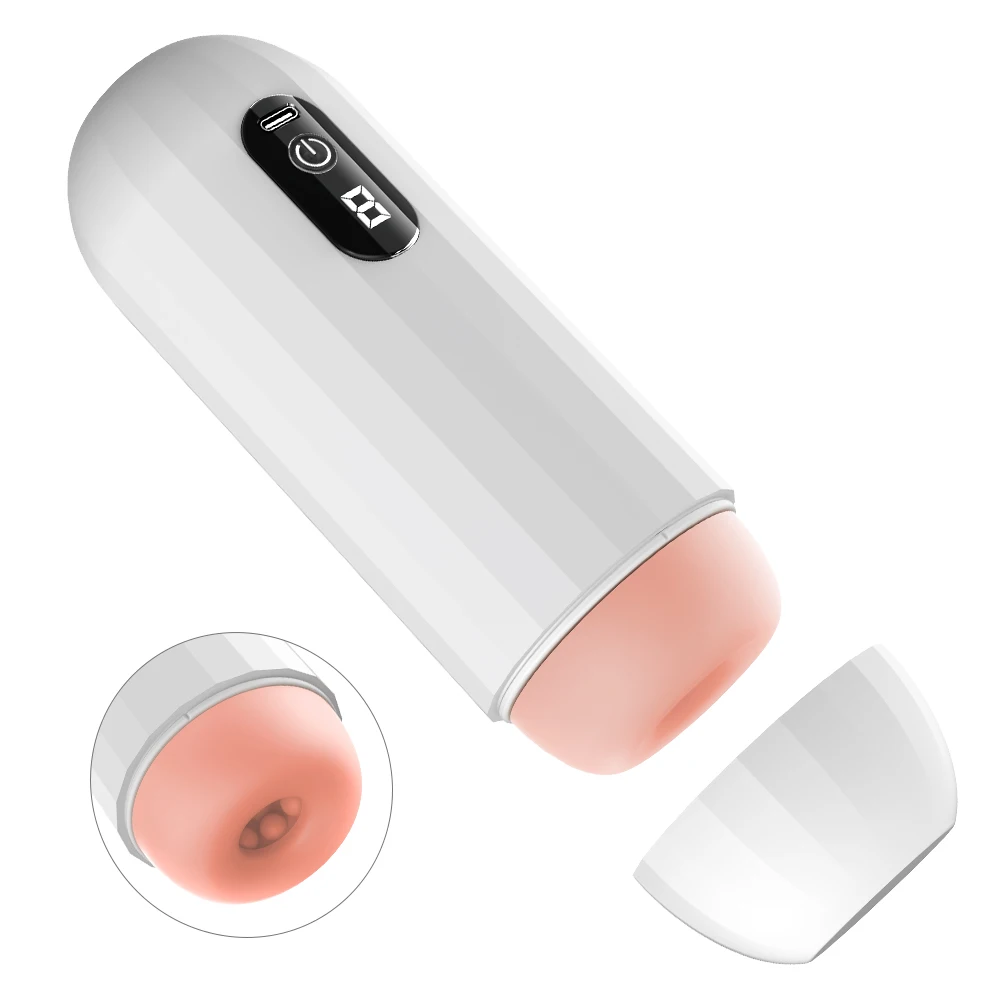 Male Masturbators Hands Free Automatic Sucking Stroker Blowjob Masturbation Machine 3D Textured Penis Pump Sex Toys for Men