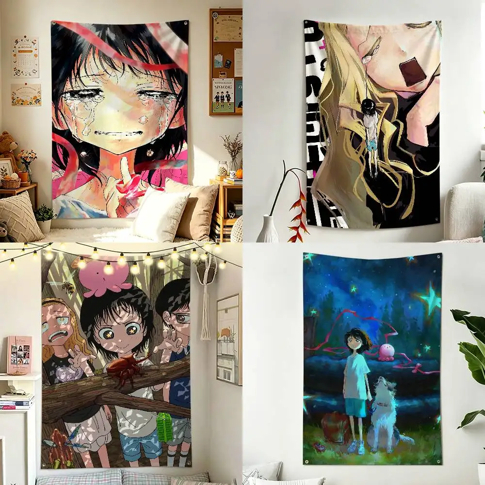 T-Takopii no Genzai Shizuka and Marina Home Decor Wall Hanging Vertical Flags Indoor Outdoor Background Tapestry