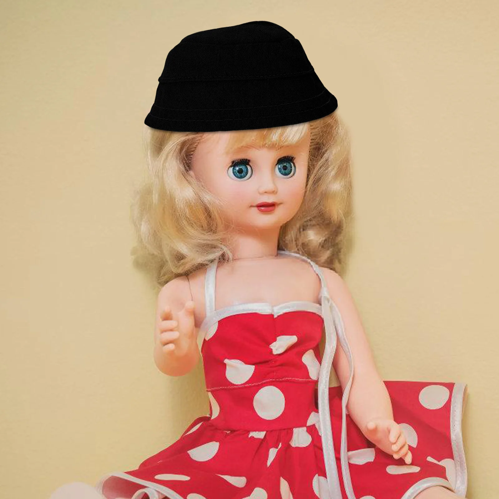 Blue Mini Fisherman Hat 17 Cm Open Top Cap for 17 Cm Fabric Figures Craft Projects DIY Accessories Comfortable Fit