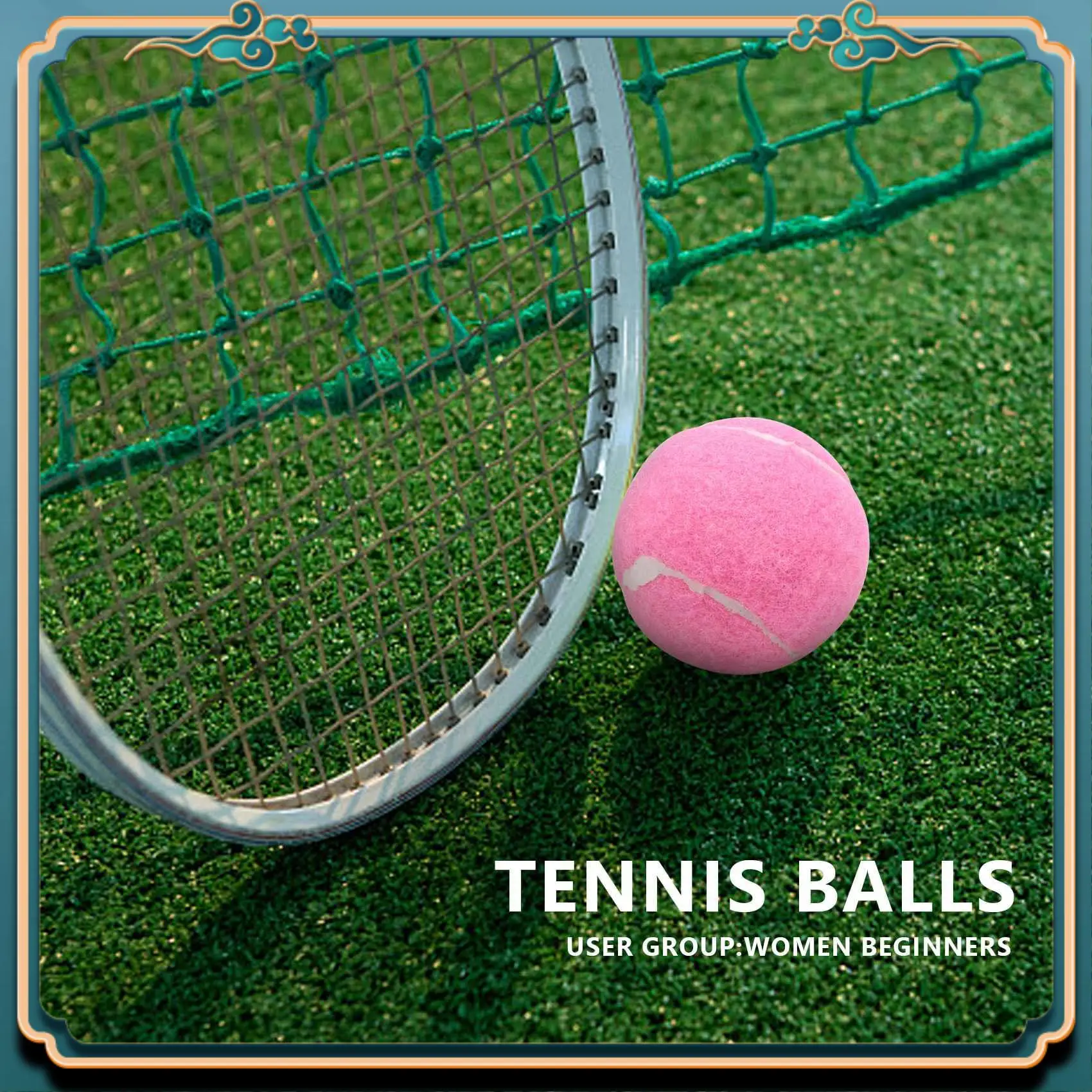 

ABMV-6Pcs Pack Pink Tennis Balls Wear-Resistant Elastic Training Balls 66Mm Ladies Beginners Practice Tennis Ball For Club