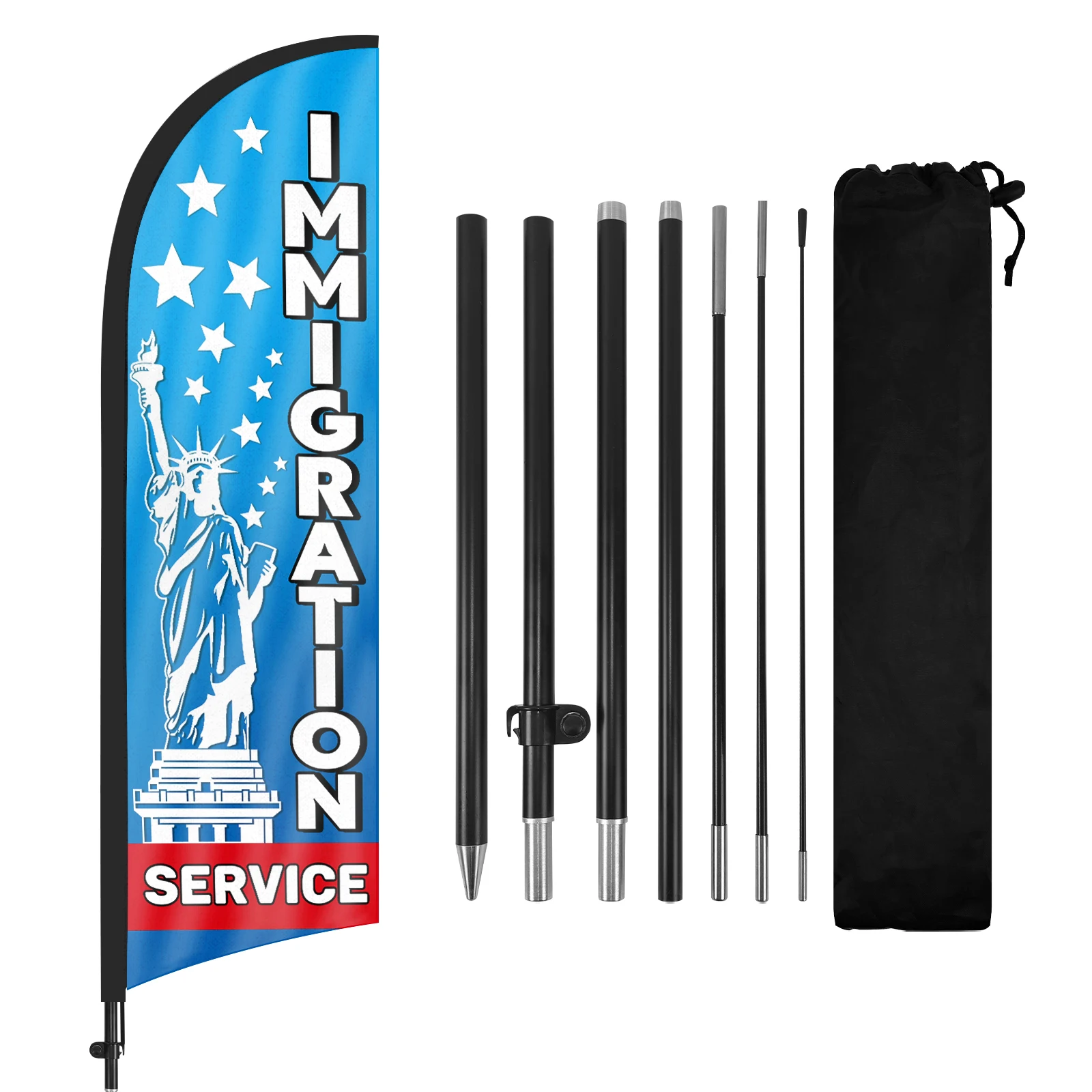 

FSFLAG-The Immigration Feather Flag with Aluminum Flagpole, Advertising Outdoor Banner Decoration for Business, 280cm,1Pc(AA)