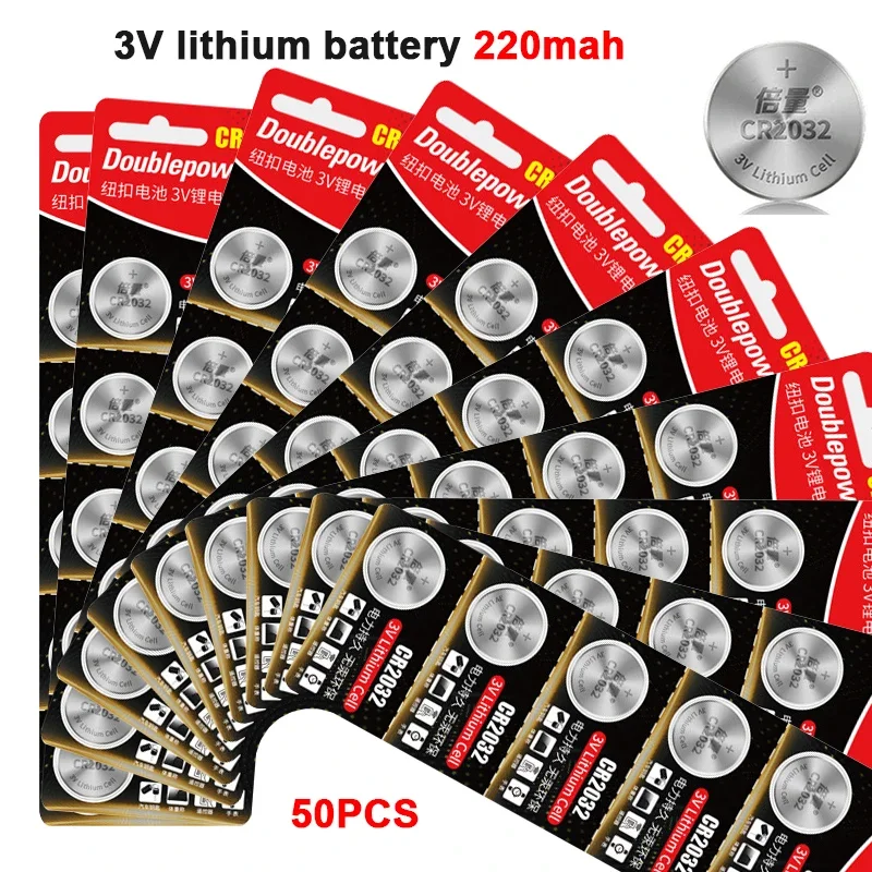 

50PCS CR2032 Button 3V Lithium Battery 220mah for Car Key Remote Control Calculator Button Cell Battery Expensive But Guaranteed