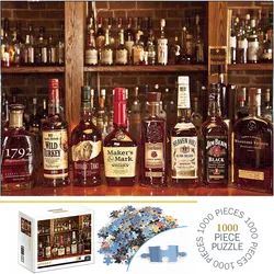 1000 Pieces Whisky Jigsaw Puzzles for Adults Home Decor Games Family Fun Floor Puzzles Educational Toys for Kids