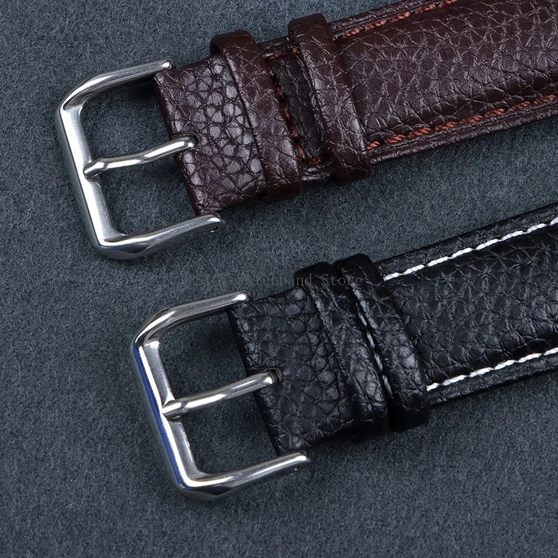 Leather Watch Band Litchi Pattern Leather Strap Soft Replacement Wristbelt Men Women Bracelet 12mm 14mm 16mm 18mm 19mm 20mm 22mm