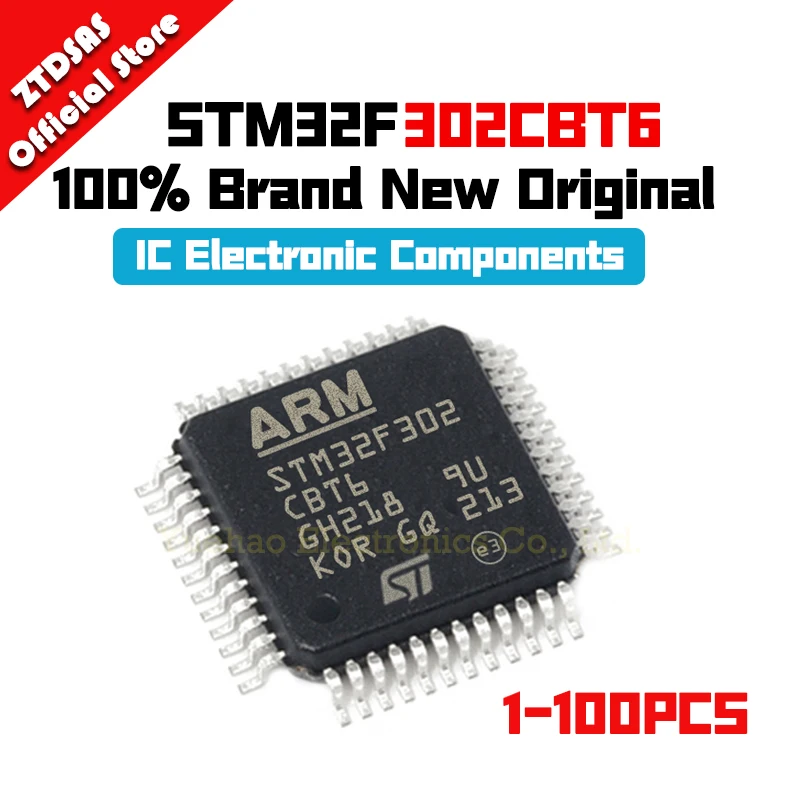 1-100Pcs New Original STM32F302CBT6 STM32F302CB STM32F302 STM32F STM32 IC MCU Microcontroller LQFP-48