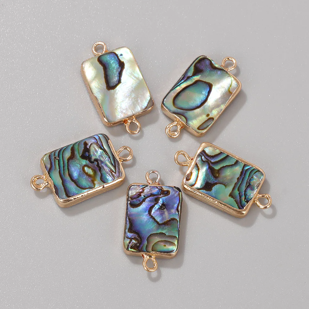 2PCS Natural Abalone Shell Pendant Charms for Jewelry Making