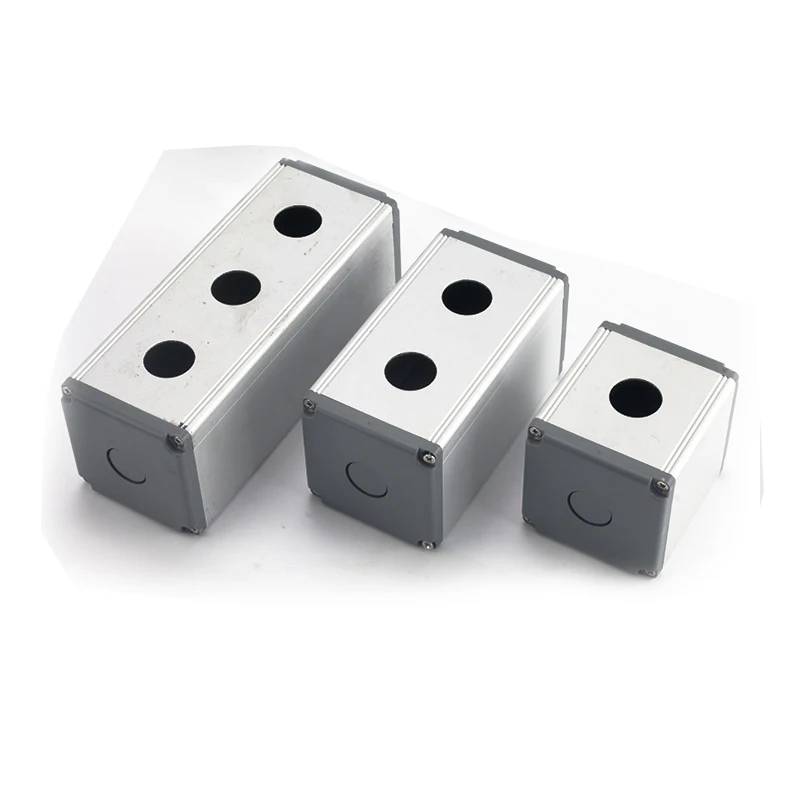 12mm 16mm 19mm 22mm Waterproof Aluminium Push Button Switch Box Electrician Protection Box Control Equipment 1 /2/3/4/5/6 Holes