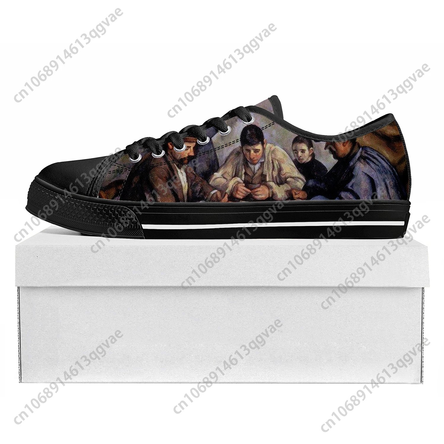 

Paul Cezanne The Card Players Low Top Sneakers Mens Womens Teenager High Quality Sneaker Canvas Casual Couple Customize Shoe