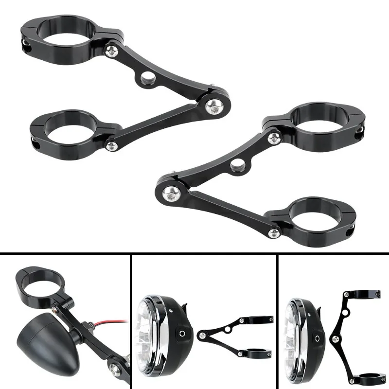 2PCS Universal Motorcycle Accessories Spotlight Holder CNC Fork Tube Mount Clamp 39mm-41mm Headlight Bracket