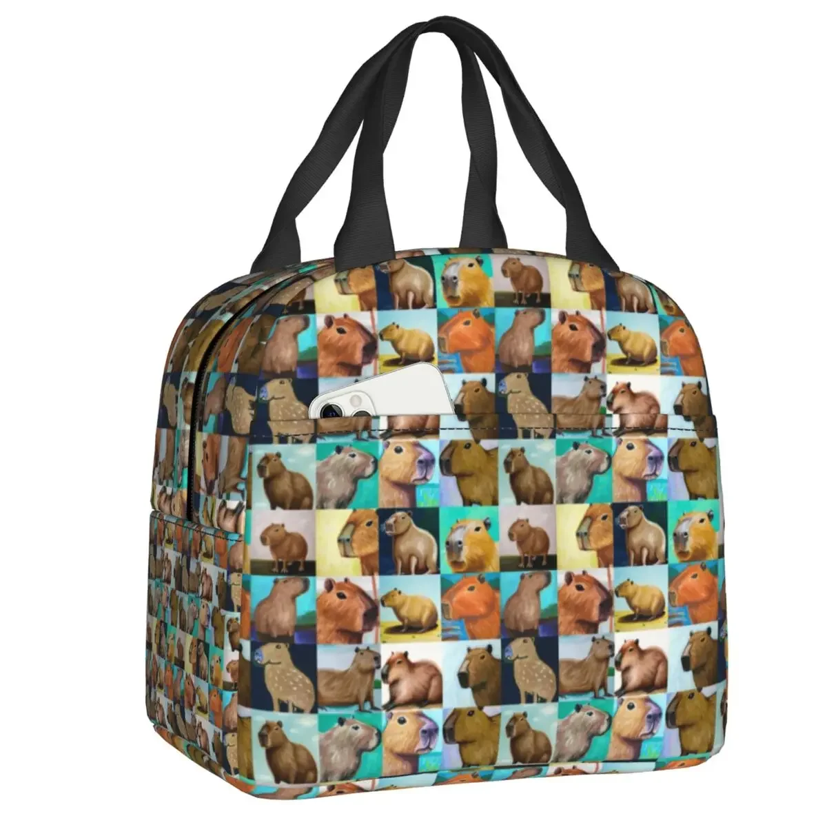 

Capybaras Collage Insulated Lunch Bags for Outdoor Picnic Leakproof Thermal Cooler Bento Box Women Children
