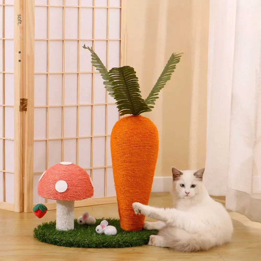 Carrot Cat Tree Cute Sisal for Cat Scratching Rack Post Home Crawling Frame Cats Fun Toys Pets Cats Sisals Simple Pet Supplies