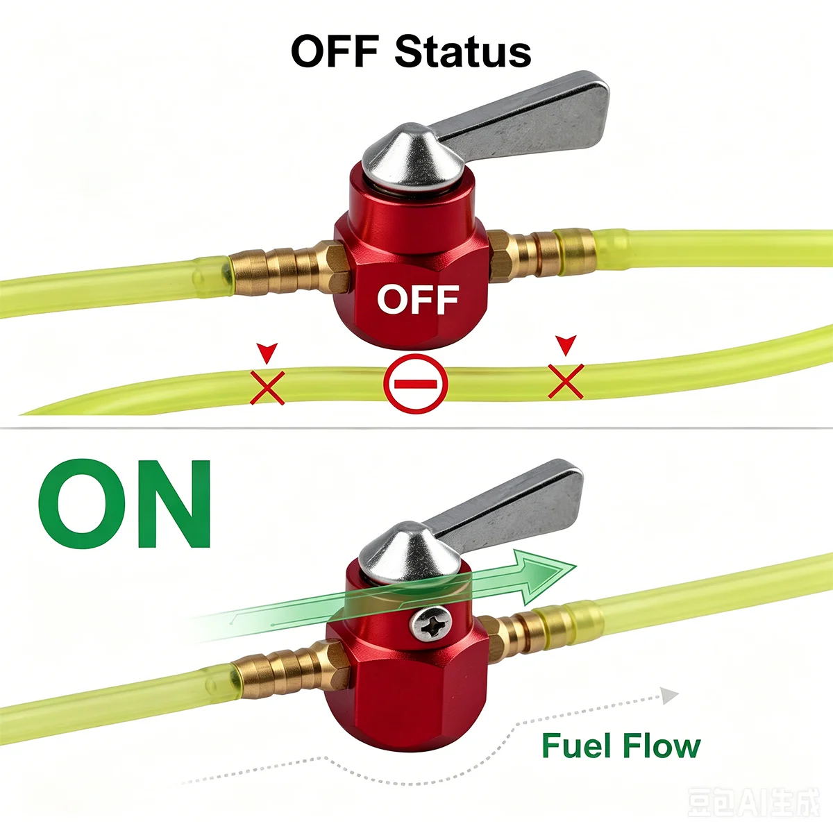 1pc Inline Fuel Tap On-Off Petcock Valve for Motorcycle ATV Scooter Dirt Bike Universal Gas Petrol Line Control Switch image 4