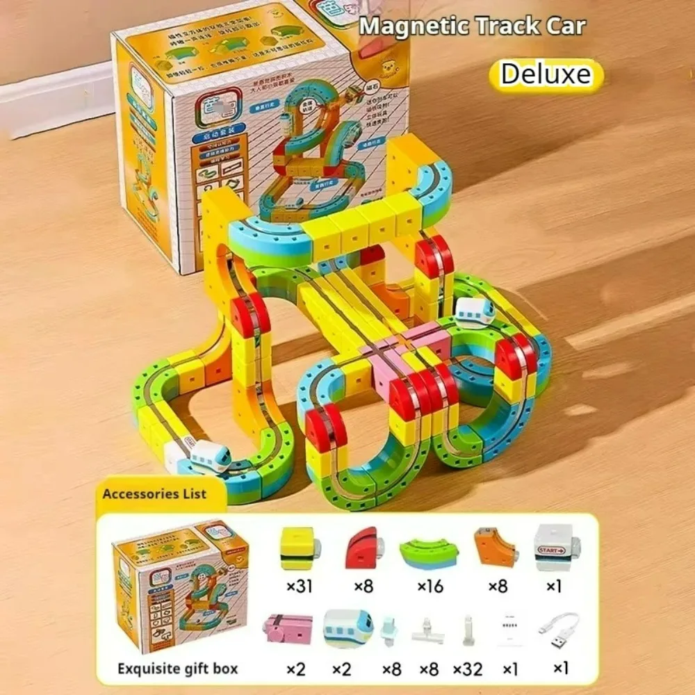 Latest Montessori Toy 2025 Educational Toys Assembly Magic Track Train Set Children'S Toys Non-Remote Control Rail Car Gift Box