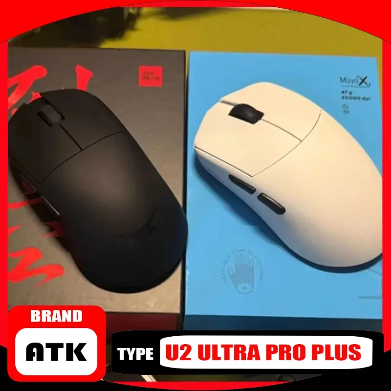 

Atk U2 Ultra Pro Plus E-sports Mouse Bluetooth Agile 8k Mice Tri Mode Lightweight Ergonomics PAW3950 Gaming Mouse Player Gifts