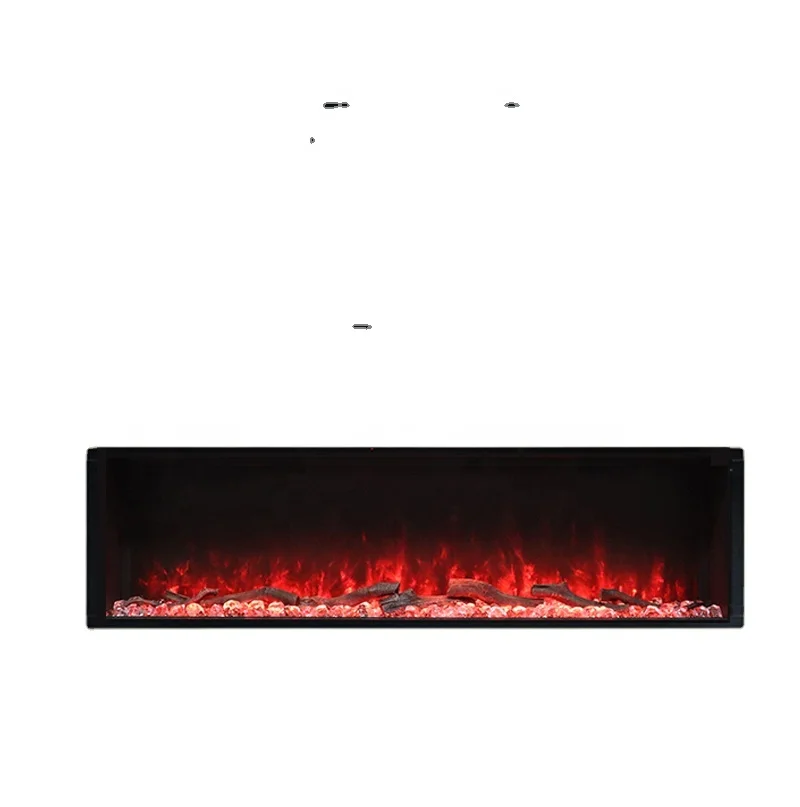 Built-in Wall Electric Fireplaces Insert Heater RGB 7 Flame Colors 3 Sided Electric Fireplaces 40 50 60 70 80 90 100 Inch