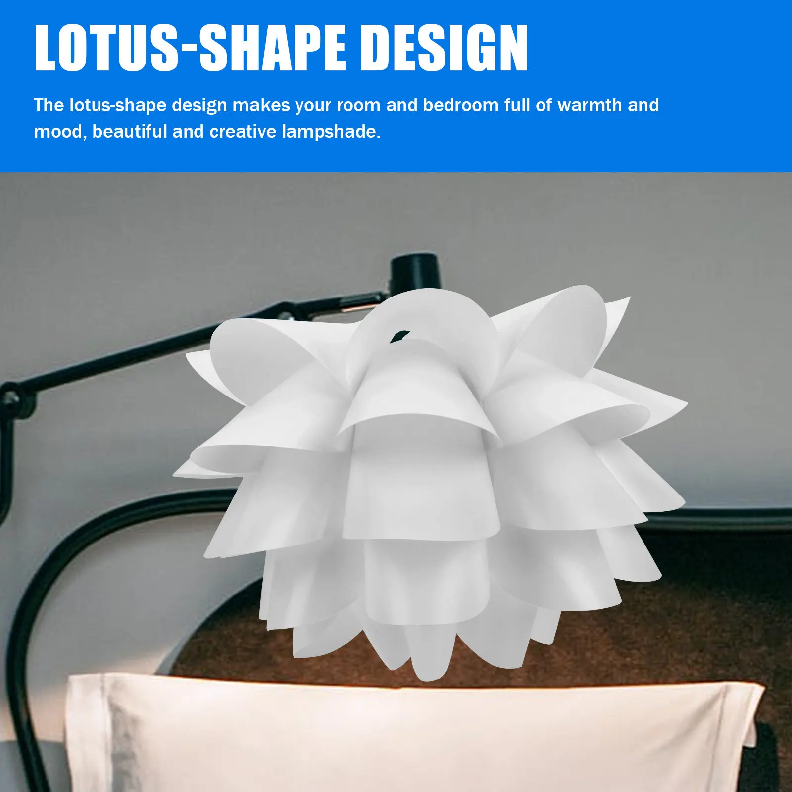 

Lotus Light Cover Creative Lotus-Shaped Lampshade Decorative Ceiling Light Shade for Home Bedroom Cafe Restaurant