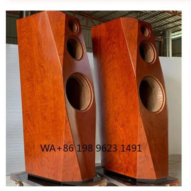 DIY Empty Speaker Cabinet 8/10/12 Inch Three-Way Angle Cut Wooden Shell for HiFi Custom