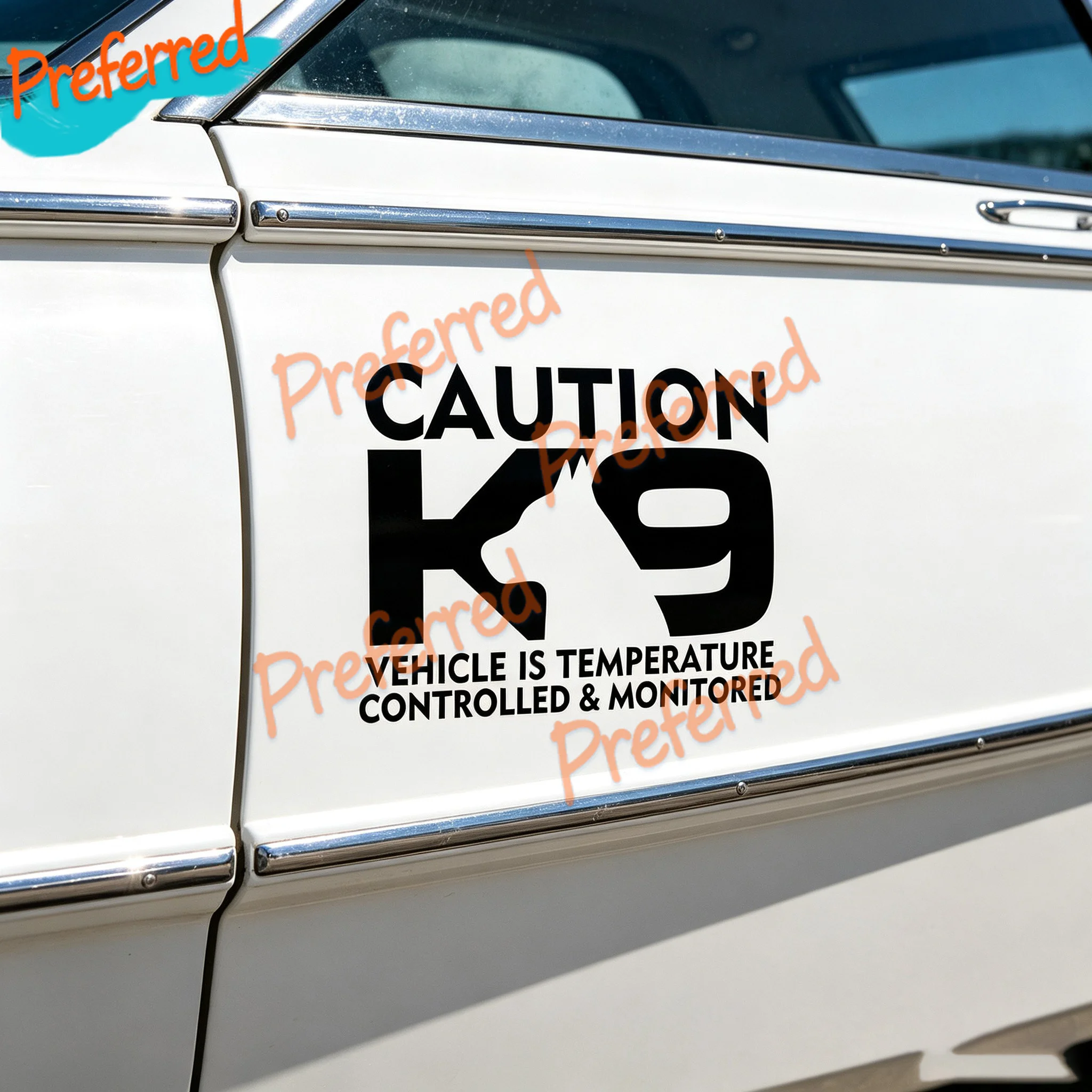2x Aufkleber Caution K9 Vehicle Is Temperature Controlled & Monitored Vinyl Decals - Customizable in Any Sticker Size