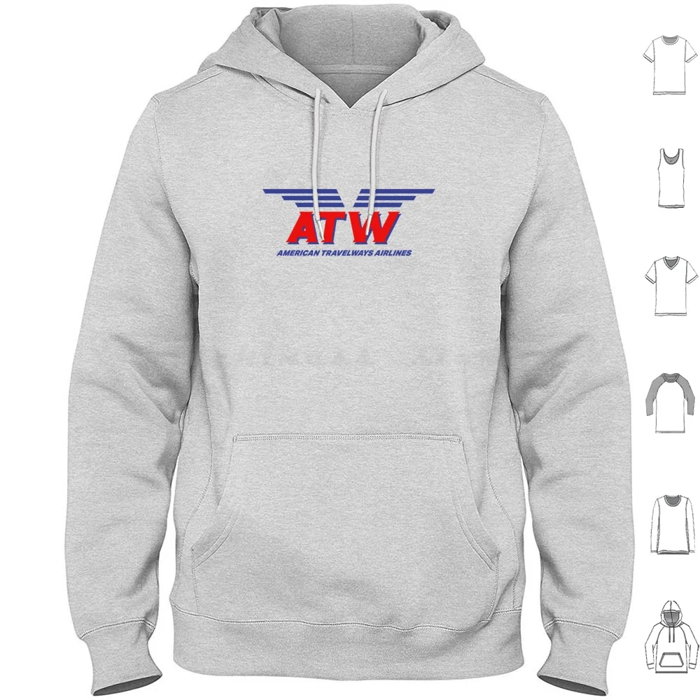 American Travelways Hoodies Long Sleeve Delta Force Movie Film 1980s 80s Action Movies Fictional Airways Plane Chuck