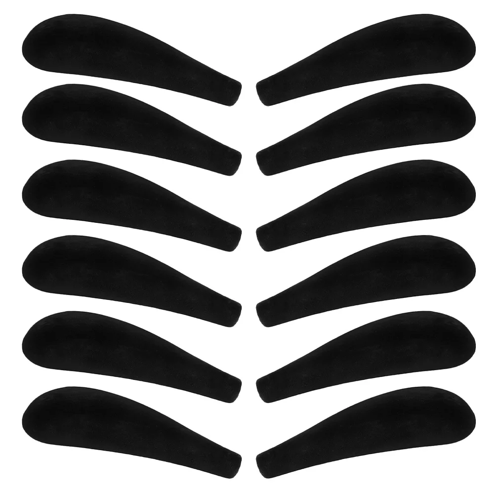 12 Uds. Almohadillas para colgar hombros flocadas negras, colgador de ropa antideslizante, protectores de hombros, formas moldeadoras para suéteres y camisas