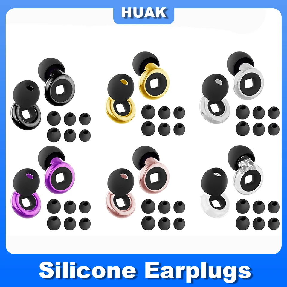 

HUAK High-Fidelity Earplugs – Reusable Noise Cancelling for Motorcycle Riding, Sleep, Travel & Concerts 8 Ear Tips In XS/S/M/L