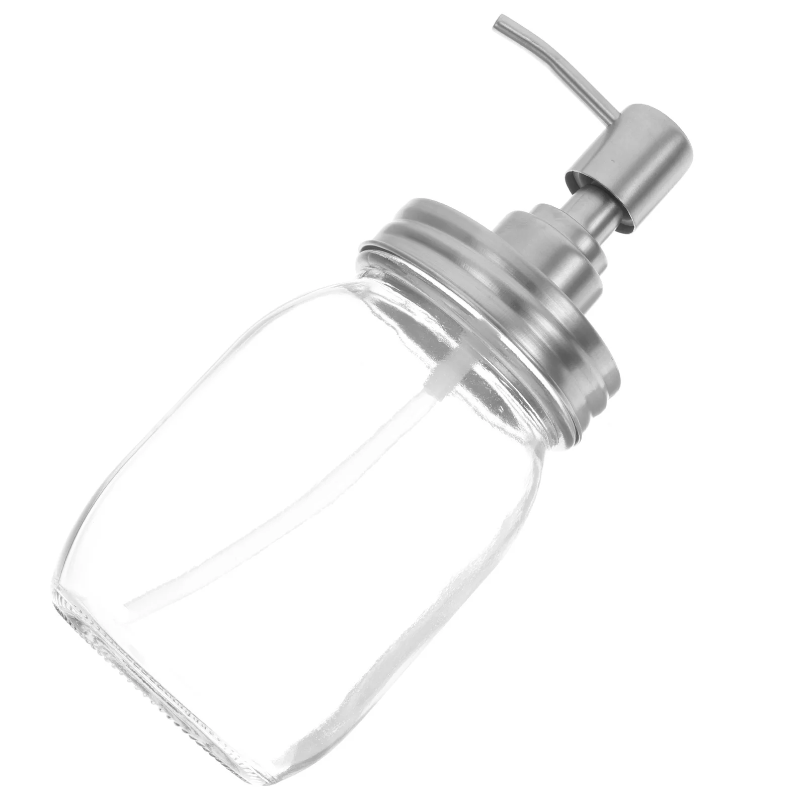 

500Ml Lotion Dispenser Stainless Steel Glass Press Pump Bottle for Home Hotel Kitchen Bathroom Soap Shampoo Essential Oil