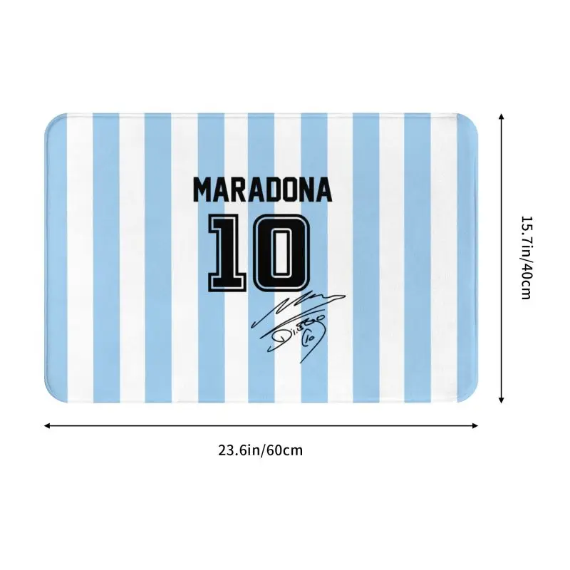 Argentina Soccer Legend D10s Diego Maradona Front Door Mat Anti-Slip Indoor Waterproof Doormat  Balcony Room Entrance Rug Carpet