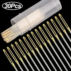 30/60Pcs Large Eye Cross Stitches Needles with Threader DIY Stitch Embroidery Needlework Threading Needle Hand Sewing Tools