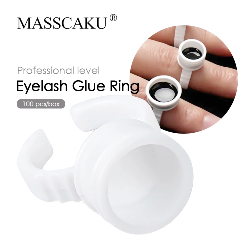 

MASSCAKU Eyelashes Glue Ring Wholesale Makeup Tools Dispoable Pigment Holder Container Lashes Ring Cup Tatto lash Accessories