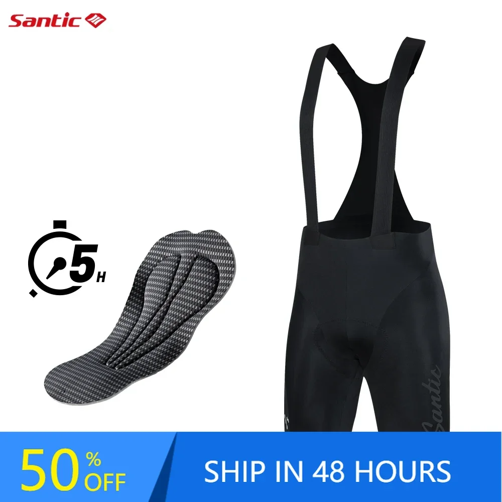 

Santic Cycling Bib Shorts Men's Summer Breathable Quick Dry Cycling Shorts Italian Cushion Race Fit Cycling Pants TM24C05184H