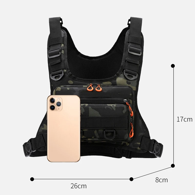 Tactical Outdoor Sports Chest Bag Unisex Running Cycling Camping Motorcycling Vest Bag for Workouts Rig for Men Women Backpack