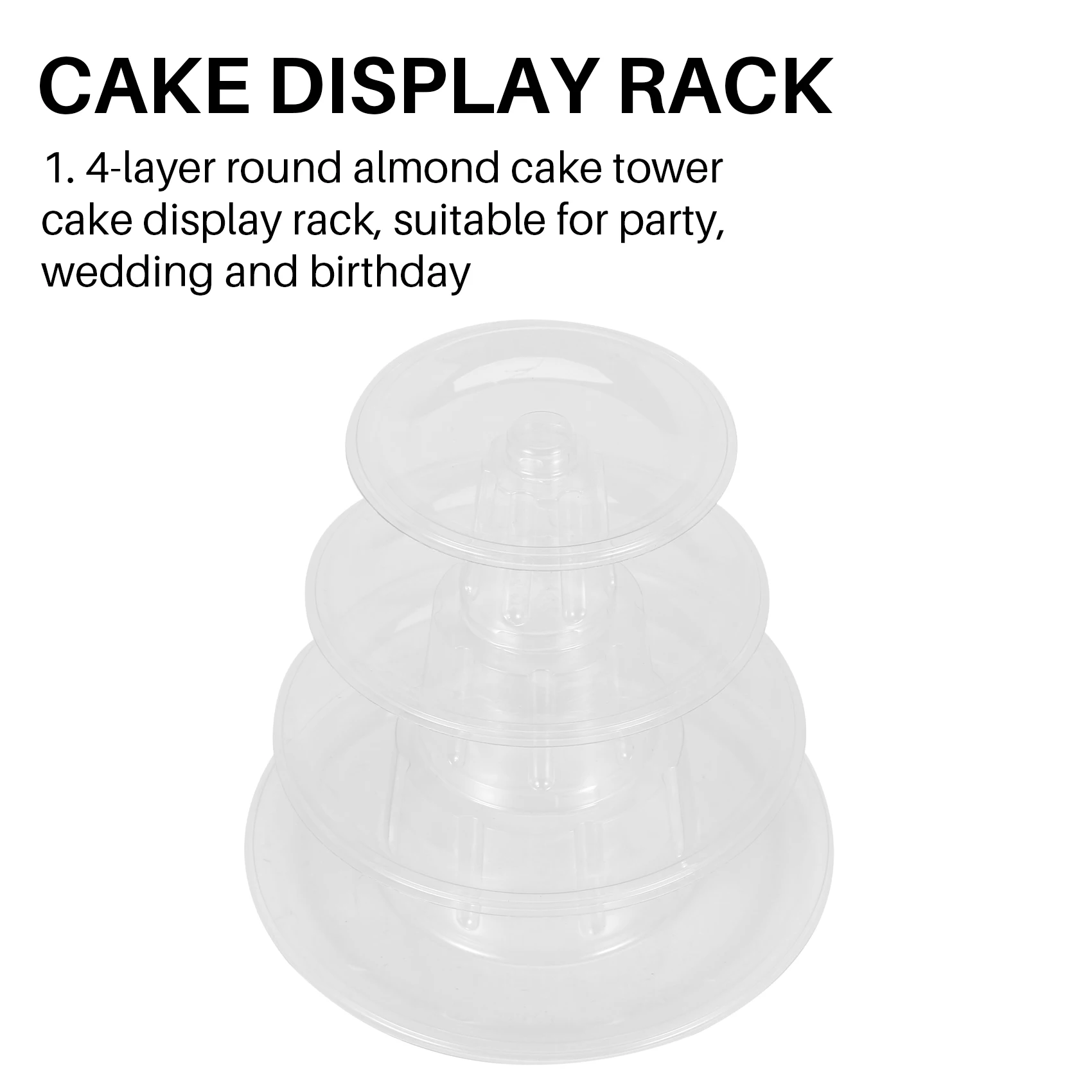 4 Tiers Round Macaron Tower Stand Cake Display Rack for Wedding Birthday Decor