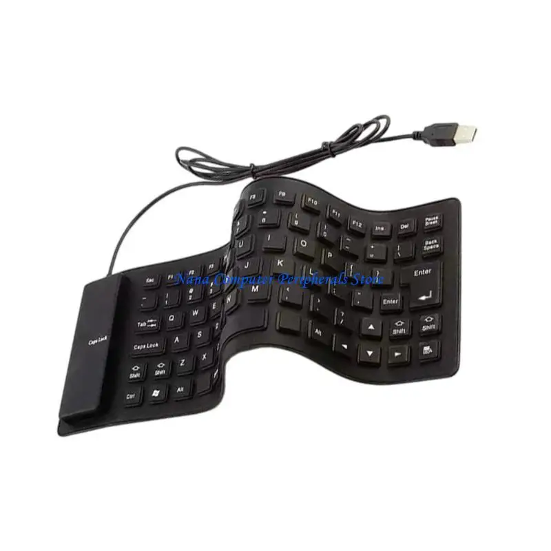 F68C USB Wireds Silicone Keyboards, 85Keys Foldable Flexible Keyboards Gaming Keyboards
