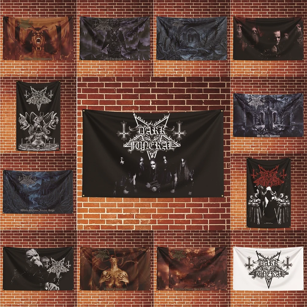 Dark Funeral Music Flag Banner For Fan Cave Watch Party Tailgate Gathering Indoor Outdoor Backyard Home Festival Ornament Supply