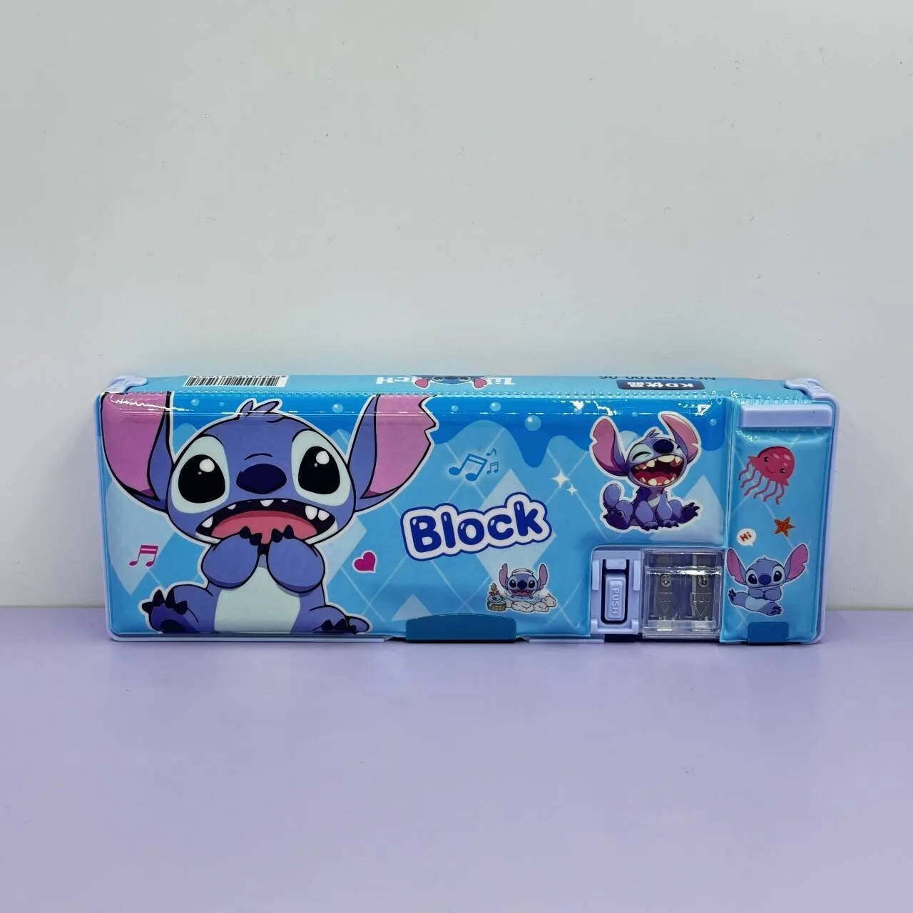 2024 Disney Stitch Cartoon piórnik dla dzieci wielofunkcyjna dwustronna temperówka piórnik o dużej pojemności prezent dla dzieci hurtowo