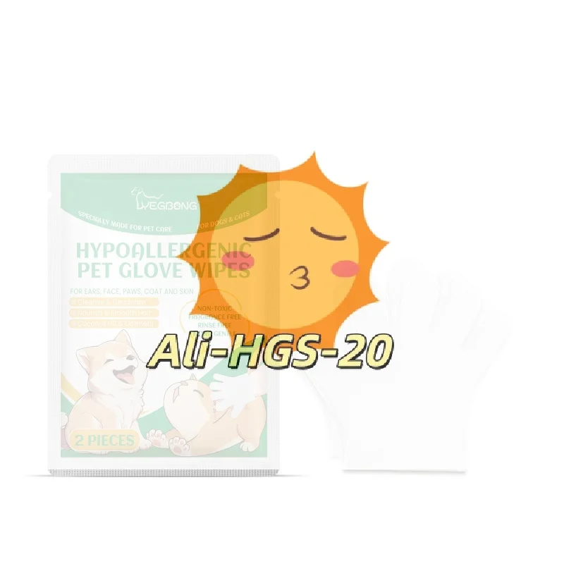 Disposable Pet Wiping Gloves Coconut Oil Glycerin for Dogs Cats Quick Cleaning No Water Needed for Sensitive Skin