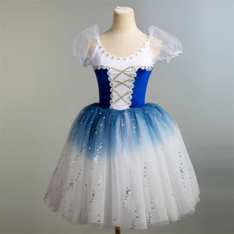 Children Professional Skirt For Girls Long Tutu Ballet Adult Kid Swan Cosumes Princess Dance Dress Performance Clothing