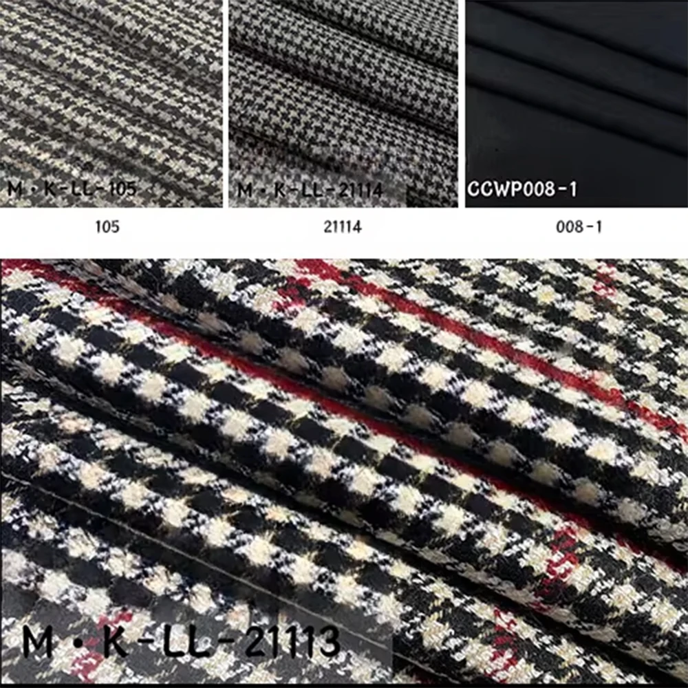 Woolen Woolen Fabric Autumn and Winter Fragrance All Wool Fabric Plaid Wool Fabric Men's and Women's Clothing