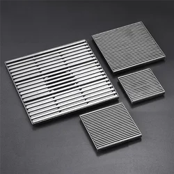 Large Floor Drain 304 Stainless Steel 12/15/20/30cm Square Linear Bathroom Floor Drains Outdoor Courtyard Large Diameter Drain