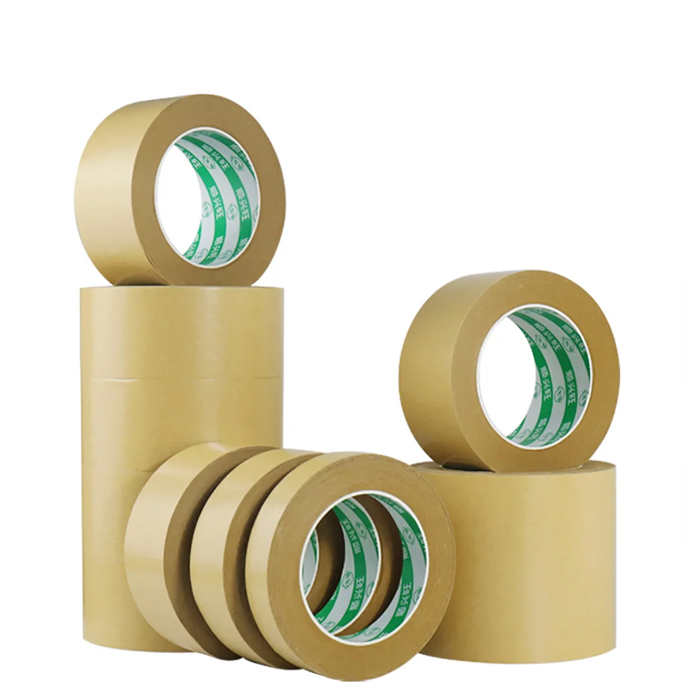 Bundled Adhesive Paper Tapes Sealed Carton Tape for Packaging Tools Kraft Paper Tape 20mm-60mm Sealing Self Adhesive Paper Tape