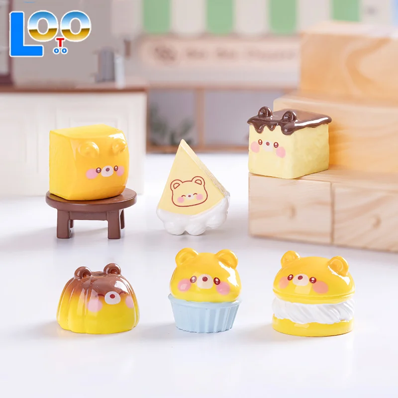 Микропейзаж, креативный медведь, хлеб, кукла, кукольный дом, сделай сам, еда, игровое украшение, аксессуары, настольные украшения