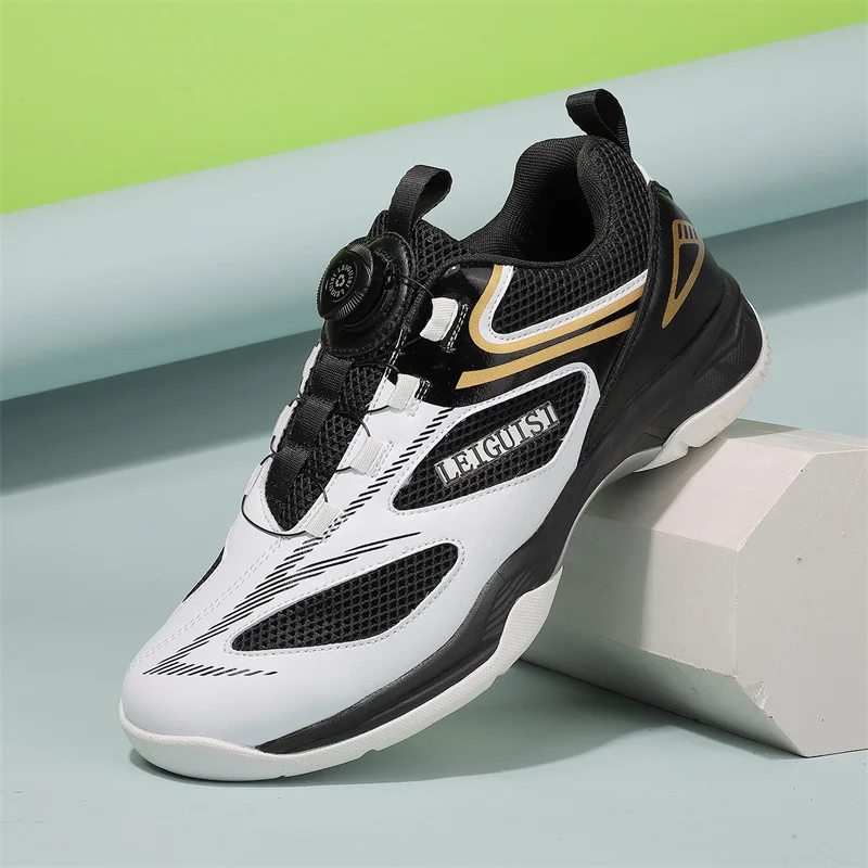 

2024 Hot Badminton Shoes Mens Top Quality Tennis Shoes Unisex Quick Lacing Sport Shoe Couples Anti-Slippery Badminton Training