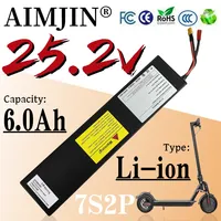 100% New 18650 7S2P Battery Pack 25.2V 6000mAh Li-ion Rechargeable Battery Built in BMS For Electric Scooter