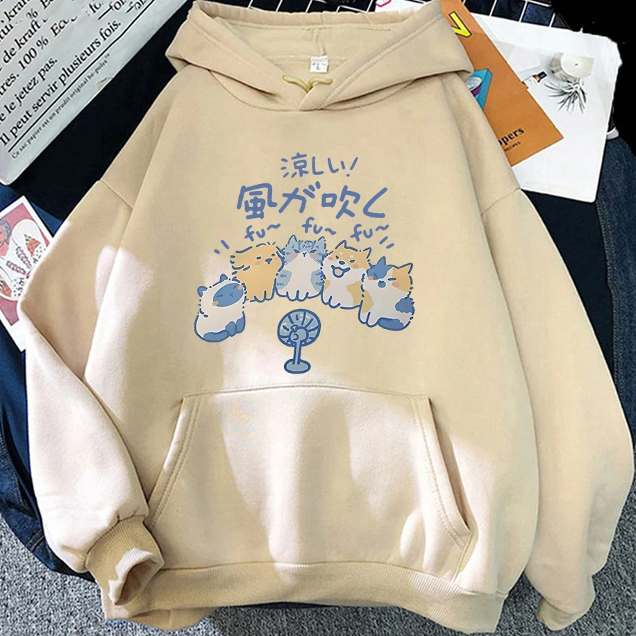 

Men Women Long Sleeves Hoodies Winter Casual Cartoon Hoodie Cat Print Fashion Unisex Clothing Casual Loose Graffiti Couple Top